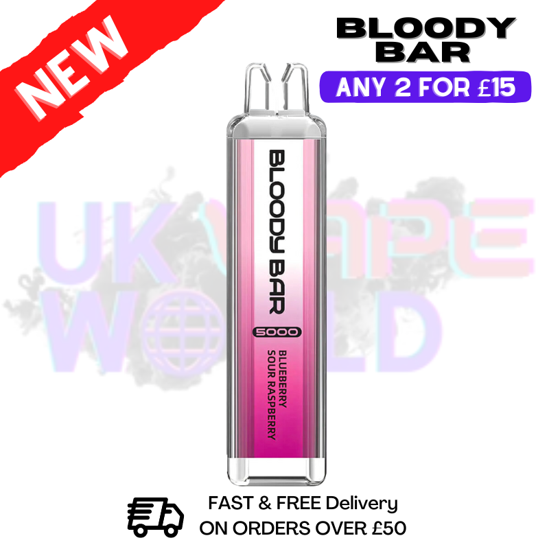 Blue Sour Raspberry Bloody Bar 5000 Puffs Disposable