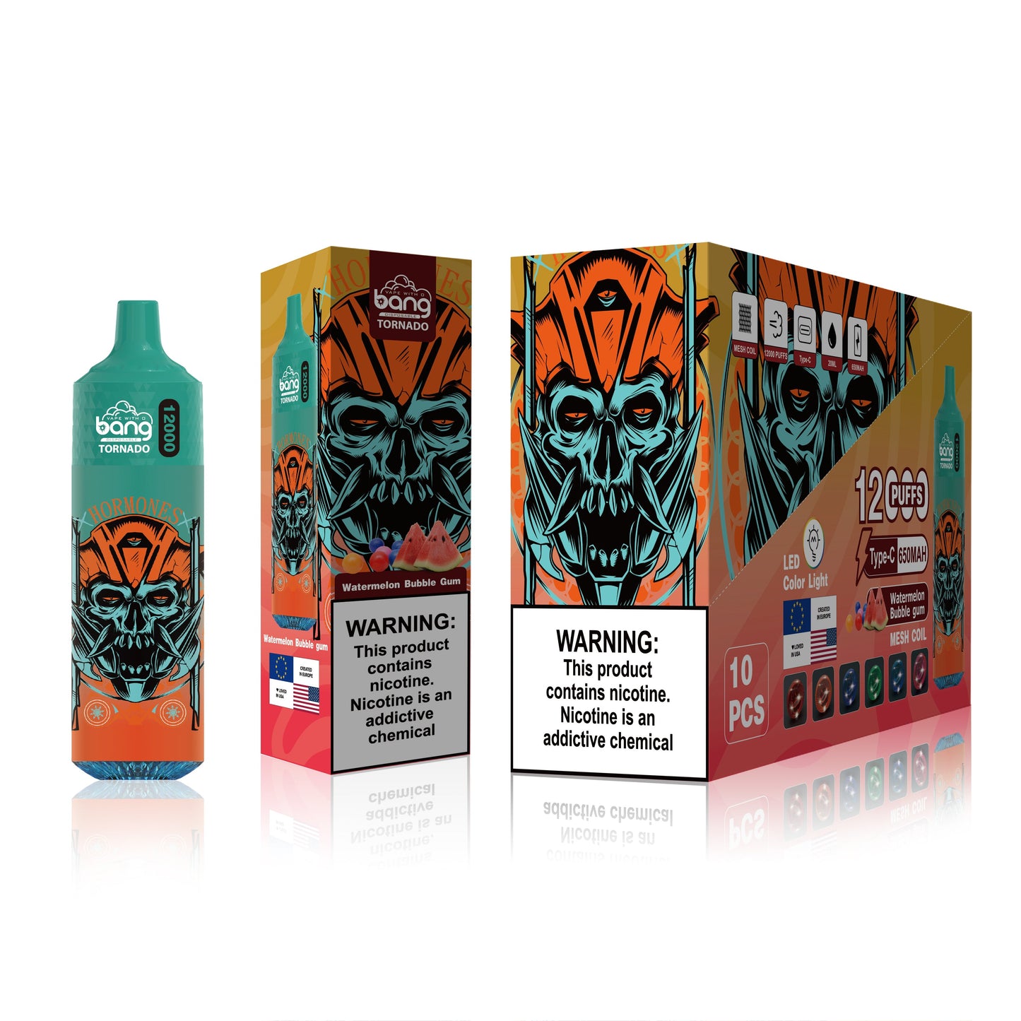 BangKing 12000 Puffs Smart Full Screen Turn Ice 30ML 10ML  850mah Wholesale Disposable Vape Puff 12k Prefilled Pod  22 Flavors