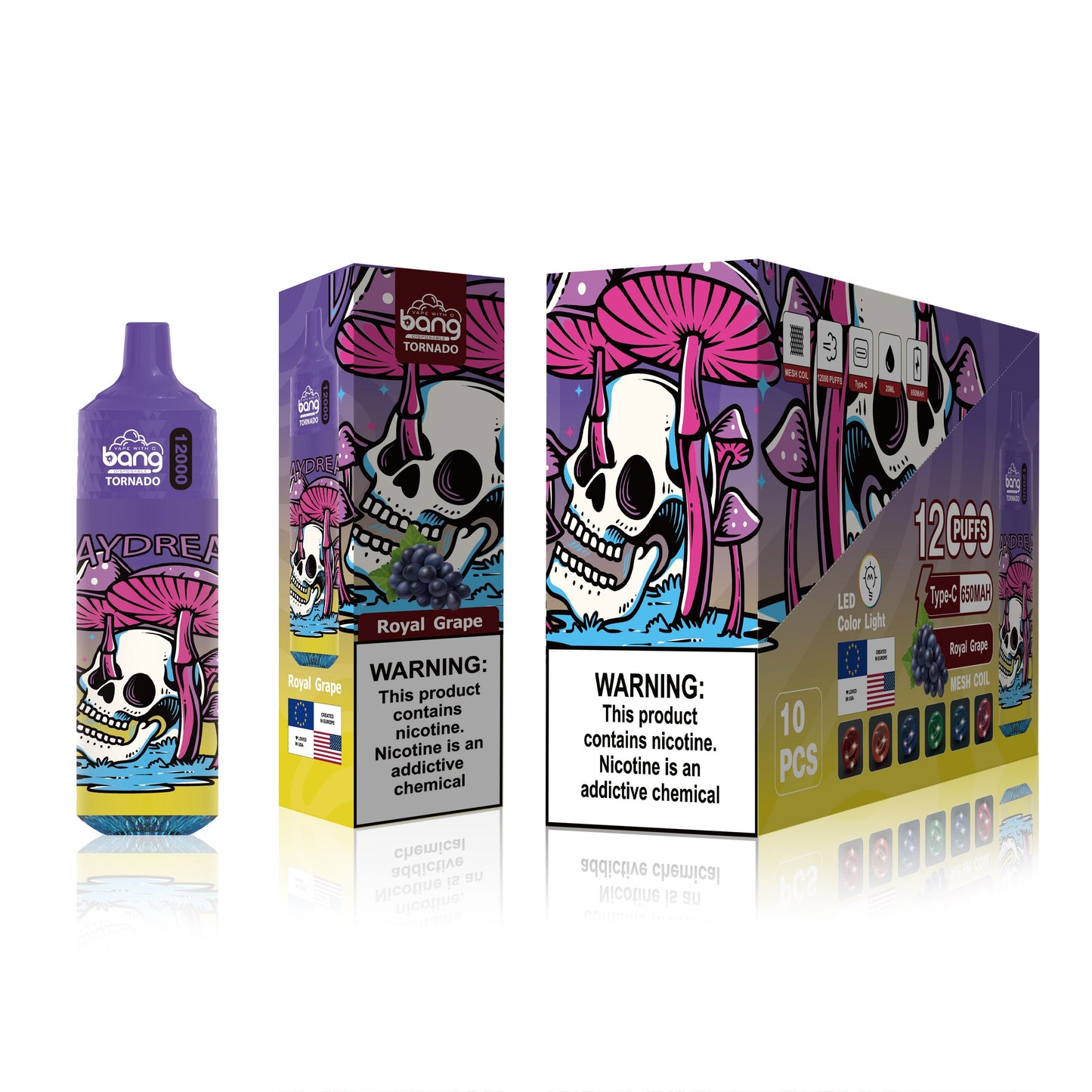 BangKing 12000 Puffs Smart Full Screen Turn Ice 30ML 10ML  850mah Wholesale Disposable Vape Puff 12k Prefilled Pod  22 Flavors