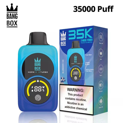 Bang Box 35000 Puffs Touch Control 2 Power Mode Double Screen Vape-950mAh Battery, 35ml E-liquid, Multiple Nicotine 12 Flavors
