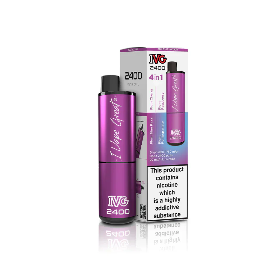 IVG 2400  MULTI FLAVOUR EDITION Disposable Vape lodging 4 x 2ml units 20 mg TPD