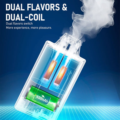 STRAWBERRY ICE & GUAVA PASSION FRUIT -FIBIE 15000 Dual Flavors Disposable Vapor Wands(15000 PUFFS)