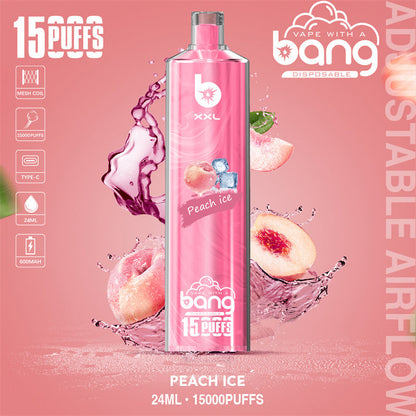 Mini Vape Pen Bang King 15000 Puff Shisha Digital Screen Vape Liquid Crystal Bar 15000 Puffs Al Fahker Shisha-600mAh Battery, 15ml E-liquid, Multiple Nicotine 20 Flavors