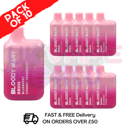 Blueberry Cherry Cranberry - Bloody Mary 600Puff Box of 10