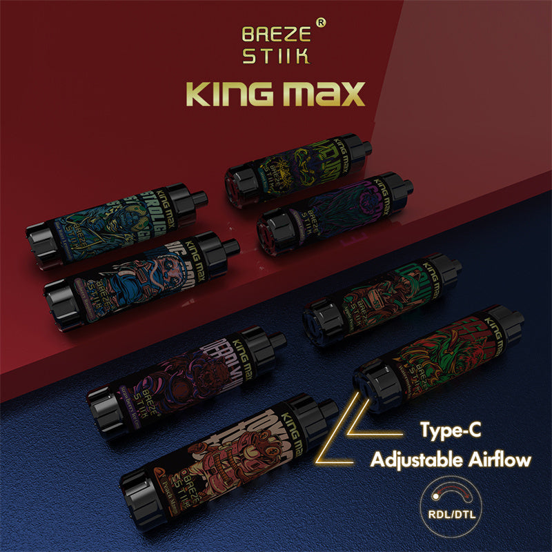 Breze Stiik Kingmax 10000 Puffs Disposable Vape – Mesh Coil, Adjustable Airflow