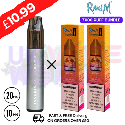 Cherry - RandM Tornado 7000 Puff (Refil Bundle) Kit