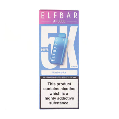 Elf Bar AF5000 Disposable Vape Up To 5000 Puffs 2ml Prefilled E-Liquid 10ml Refill Container