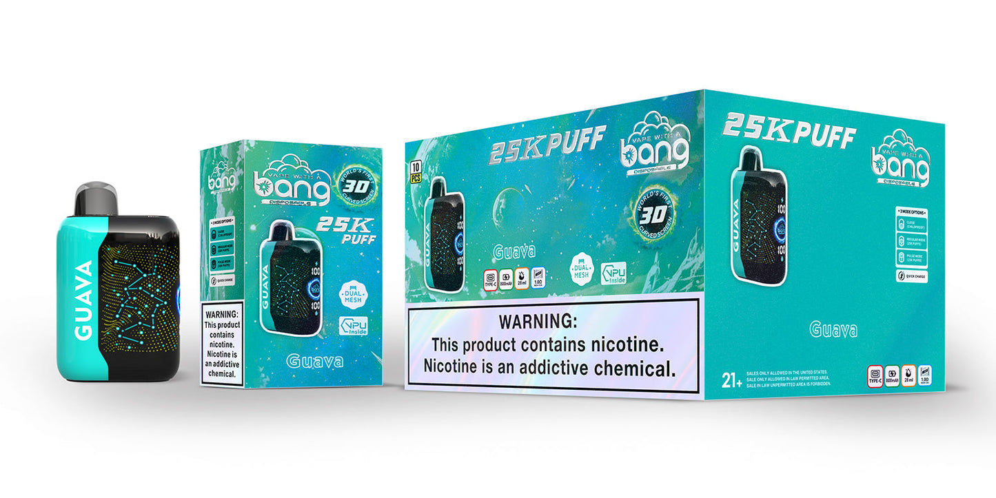 Bang starry 25000 puffs Disposable Vape-850mAh Battery, 30ml E-liquid, Multiple Nicotine 16 Flavors