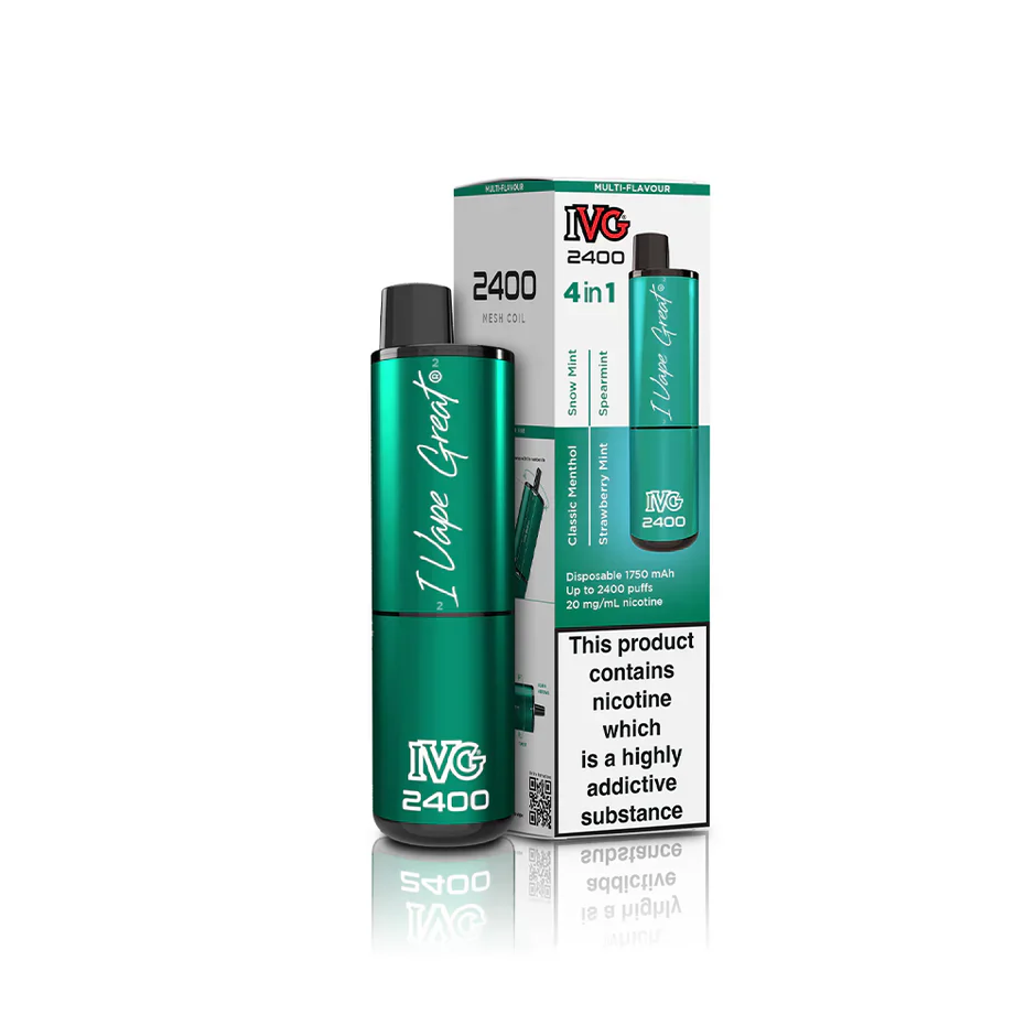 IVG 2400  MULTI FLAVOUR EDITION Disposable Vape lodging 4 x 2ml units 20 mg TPD