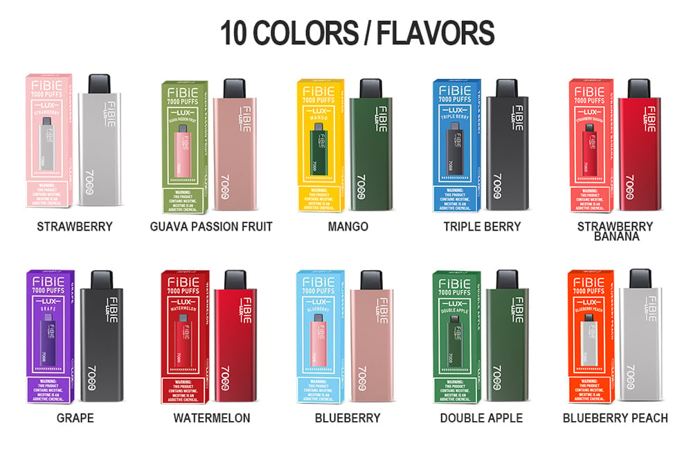 BLUEBERRY-PEACH -  FIBIE 7000 Puffs Disposable Vapor Wands(7000 PUFFS)