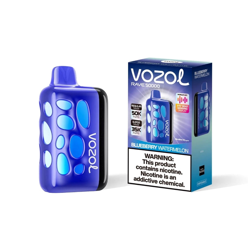 VOZOL Rave  50,000 puffs Disposable Vape Kit 5% Nicotine  1000mAh Battery 7 Flavors