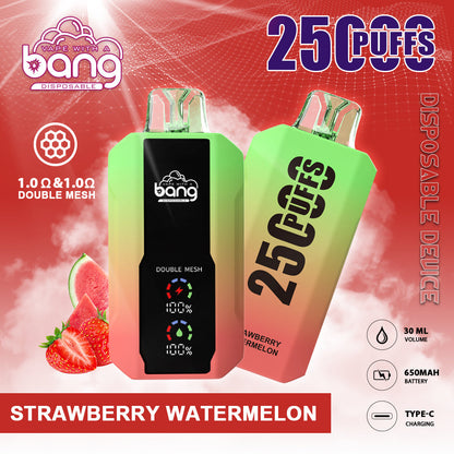 Bang 25000 Puffs Smart Full Screen Turn Ice Wholesale Disposable Vape E Cigarette Puff 25k  Prefilled Pod-850mAh Battery, 30ml E-liquid, Multiple Nicotine 16 Flavors